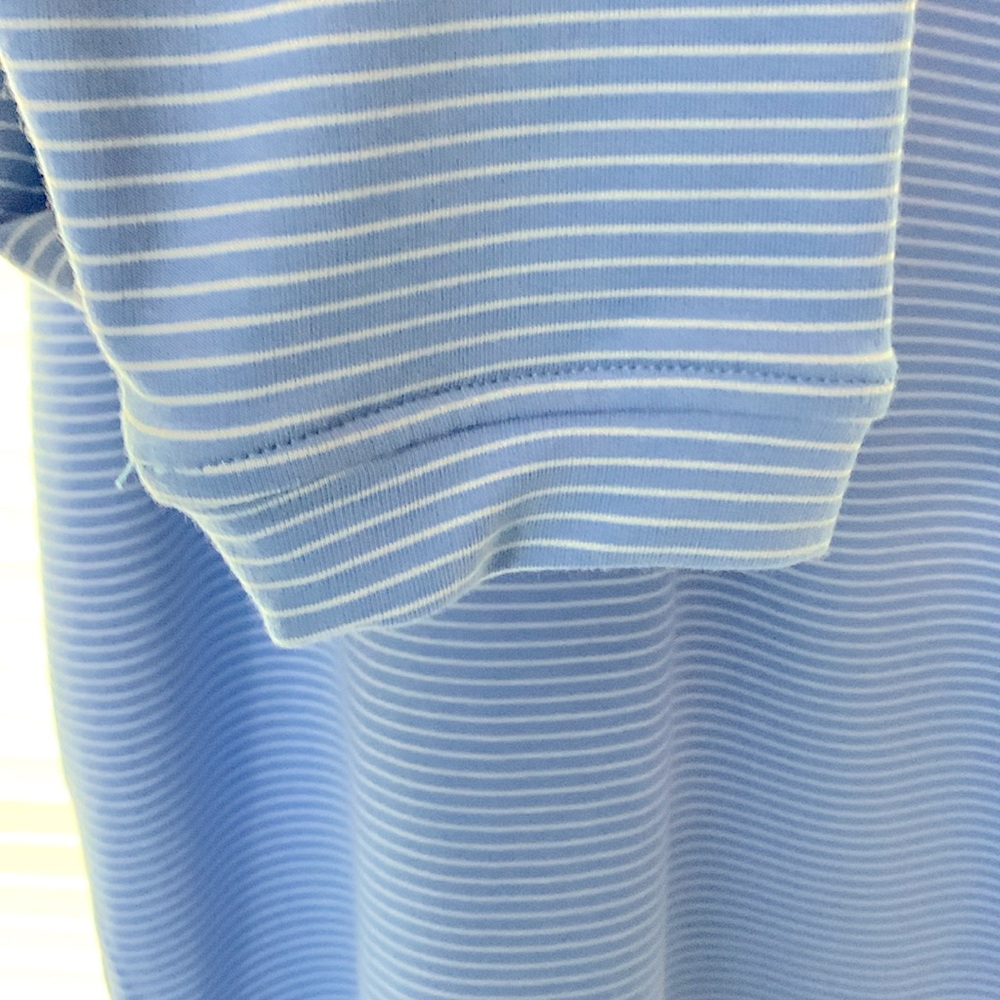 Peter Millar Azure Striped 1/4 zip shirt. - Picture 4 of 4